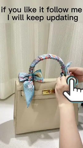 #scarf #dressup #handbag     It`s fantastic .TEACH you how to decorate your bag with a silk scarf