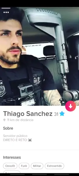 detalhe que ele tem mais de 445mil seguidores e eu não conhecia 😅 #fake #fakeprofile #tinder #fakenotinder #policialgato #diegodelrio007