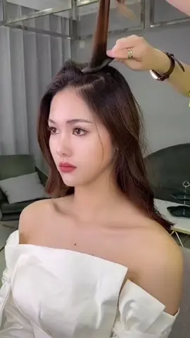 Hướng dẫn tạo kiểu tóc cô dâu nhẹ nhàng tiểu thư 🥰 #bớitóccôdâu