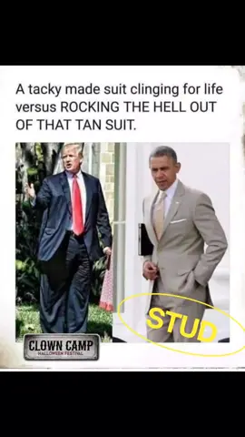 who wore it better Trump? Trump wears diapers and is a clown.  Obama = Stud. #Obama # #Trump #democracy #TrumpTrash