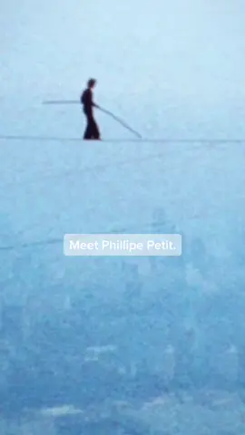 A living legend. #phillipepetit #manonwire #twintowers #legend #amazing #History #historytok #nyc #70s #historyfacts