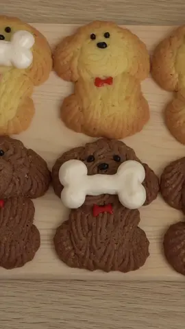 Puppy butter cookies🐶💛🧈#baking #cookies #puppy #foodtiktok #cute #dog #tutorial #butter #FoodTok