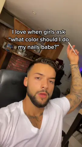 girls ask what color they should do their nails but alternate the same two every week