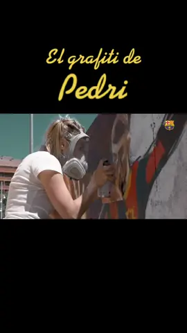 #Pedri ya tiene su grafiti en Barcelona, un mural en el parque de las Tres Chimeneas, situado en el distrito de Sants-Montjuïc. Via @fcbarcelona