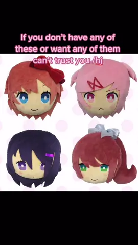 Idk if “plushy‘s￼ are for kids” these are literally so cute 😍 #ddlc #merch #plushes #plushy #fyp ￼