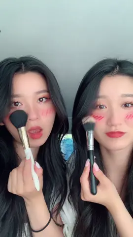 trying out anime blush 😚 #fyp #twins #blush #anime #animeblush