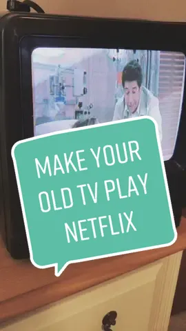 Make your old tv play Netflix and save it from the landfill! 📺 #lesswaste #upcycling #oldtv #1993 #vhs #netflixandchill