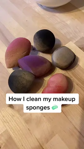 How I clean my makeup sponges 🧼 #beauty #beautyhacks #CleanTok #fy #foryou #viral #makeuphacks #cleaningtiktok