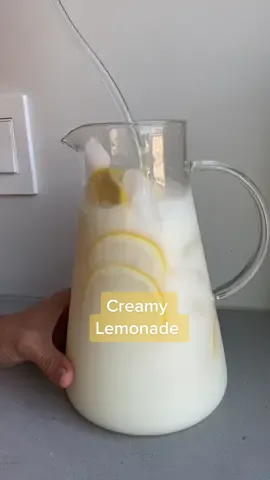 This is lemonade on another level! Just add sweetened condensed milk to your lemonade recipe and enjoy! 🍋 #creamylemonade #summervibes #lemonade
