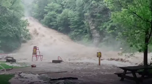 Flooding #waterfall #scenic #naturetiktok #buttermilkfalls #ithacaisgorges #cinematics #waterfalls #earth