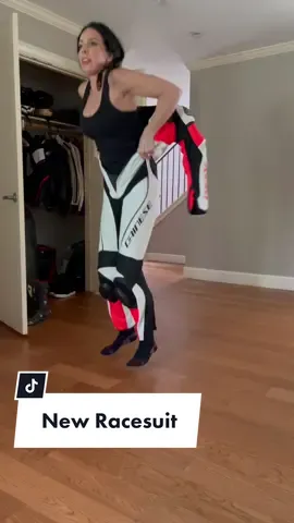Breaking in a new race suit dance lol😅 #trackdayjunkies #womenwhoridemotorcycles #dainese #ducatigirl #racesuit