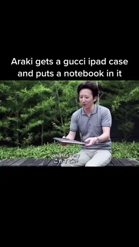 #araki #arakifanpage #fypシ #jojo #jjba #trend #hirohikoaraki #interview #gucci #notebook #meme