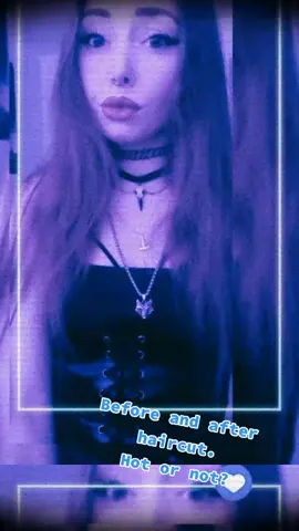 Me before and after haircut. What do you think? :3 #metalhead #thedeadrabbits #metalcore #core  #alternativegirl #l4like 💜