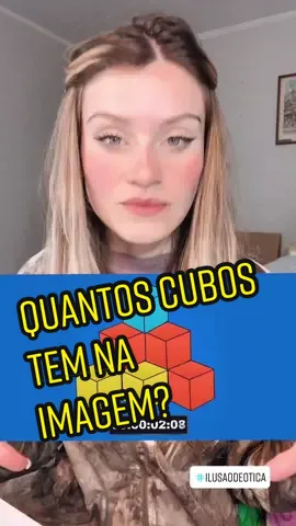 Deixa nos comentários quantos cubos você enxergou na imagem. #ilusionoptica #ilusaodeotica #testedeintuição