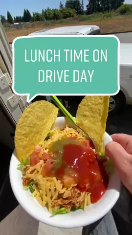 I’m definitely not complaining. Would you travel like this? #nomads #tacosalad #lunchtime #rvliving #travelfamily