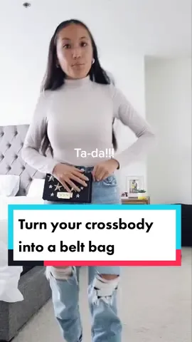 Seriously, I love this bag so much more as a belt bag! #fadhion #fashiontok #fashiontiktok #fashionhacks #style #styletips