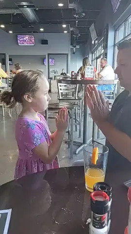 Dinner time fun. #daddydaughter #downdownbaby #handshake