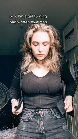 this trend is so fun #writtenbyaman #pov #womanwrittenbymen #turningbad #leatherjacket #emo #egirl #techwear #hot #malegaze