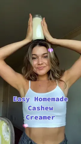 Easy homemade cashew creamer! Only 5 ingredients! #recipesforyou #foryoupage #EasyRecipe #cashewmilk #healthyrecipes