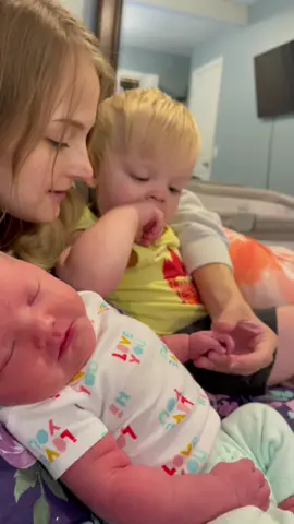 Our son finally accepting his sister 😭 I lose it at the end 😭 #dadsoftiktok #MomsofTikTok #babiesoftiktok #toddler #family #newborn #baby #foryou