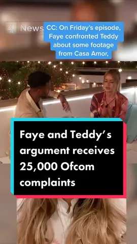 Faye and Teddy’s argument on #LoveIsland received around 25,000 Ofcom complaints #argument #faye #teddy #itv #loveislanduk #loveisland2021 #realitytv