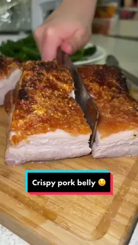 Who wants a bite of this crispy pork belly? 🤤 #porkcrackling #porkbelly #porkbellyasmr #asmr #cookingtiktok #foodasmr #crackling