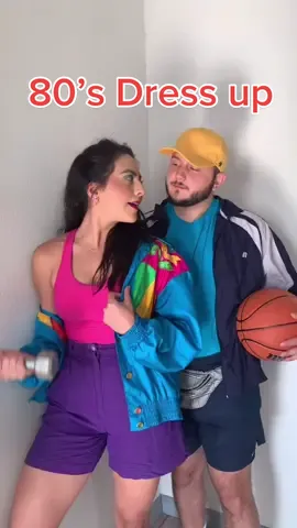 Getting ready for 80’s Party w/the hubs like..😅 #80stheme #thriftedlooks #sportswear #couplelooks #thriftstyle #fyp #vintagestyle #thriftedoutfits