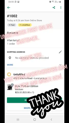 Our First Online Customer.. Thank You...##unorthodoxinc #supportlocalsg #tshirtchallenge