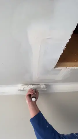 Coating A Patch Around The Attic Hatch!👍#fyp #foryou #drywall #mud #satisfiying #taping #taper #construction #work #mudding #drywaller