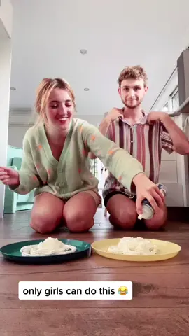 put it to the test and he had no balance 😂 #fyp #fypシ #coupleschallenge #whippedcreamchallenge