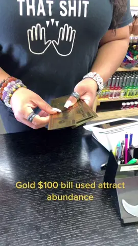 Gold $100 Bill #ancestormoney #metaphysicalshop #spiritualtiktok #spiritualtok #mskurvygirlbotanica #gold100