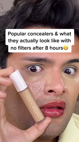 How popular concealers ACTUALLY look like! #makeup #beauty #makeuptips #foundation #makeupreview #BeautyReview #nofilter #rihanna #fentybeauty