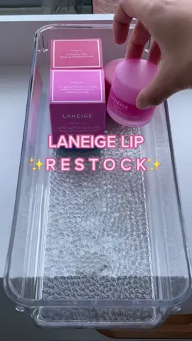 Can’t go out.. we’re **organizing our lip products** 👄 #laneigeus #restock #organizingtiktok #skincaretok