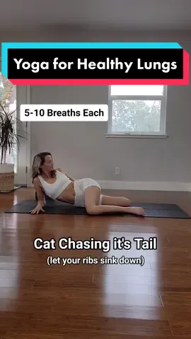 4 moves for strong healthy lungs #tiktokyoga #LearnOnTikTok #breathwork #yoga #fyp #pranayama #HPRadicalReuse #motivationmonday