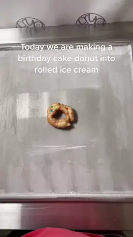 Birthday cake donut rolled ice cream. #fyp #foryou #rolledicecream @jamiebartok