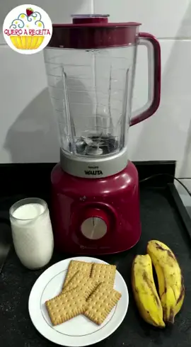 Como fazer vitamina de banana com biscoito.  #vitamina #vitaminadebanana #receita #receitas #banana #Recipe #recipes