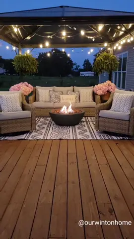 My sneezes are magic!🎃 Our back porch is ready for cozy fall nights by the fire#fallporch #falldecorideas #falldecorating #porchdecor #outdoorspace