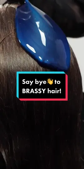 How about that satisfying drip of #GOODBYEORANGE🍊?! Watch the 🪄💙 happen! #blueshampoo #byebrassyhair