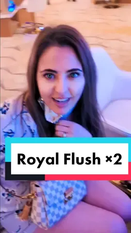 2 Royal Flushes 😳 😍 search for LADY LUCK HQ on YT & FB for full videos. #fyp #youtuber #ladyluckhq #casino #poker #pokerface