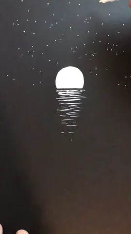 Here is an easier one that looks pretty cool!  #simple #drawing #moon #seascape #arttutorial #drawwithshane