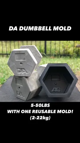 DA Dumbbell Molds! Make a full set of 5-50lbs dumbbells with only one reusable mold! #fyp #explorepage #Fitness #health #concrete #DIY #strength