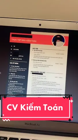 CV thực tập kiểm toán #anhtuanle #LearnOnTikTok #tiktokmentor #sinhviennamcuoi #kiemtoan #hoccungtiktok