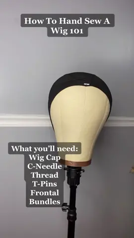 How To Hand Sew Frontal Wig 101 #wigtutorial #wigmaker #wighacks #frontalwig #fypage #wiglife #hairtok #wigtiktok #hairtutorial #howtomakeawig #wigs