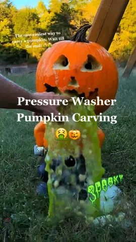 100% recommend trying this! #fyp #pressurewashing #pumpkincarving #halloween #oddlysatisfying #waitforit #🤮