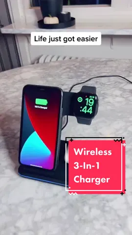 Charge all your devices at once ⚡️ #apple #iphone #applewatch #airpods #samsunggalaxy #tiktokmademebuyit #amazonmusthaves #wirelesscharger #Tech #fyp