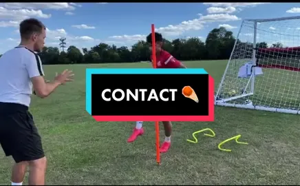 CONTACT!💥 When working on ball striking techniques, really focus on the contact with the ball and what part of the foot you want to strike with! Concentration is key! 🔑 #FYP #ForYou #Football #Soccer #Training #Baller #Coaching #Drills #euro2020