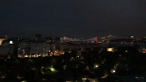After a much needed sleep I wake up to this view…time to get ready and head out! #turkey #istanbul #bosphorus #hiltonhotel #view #night