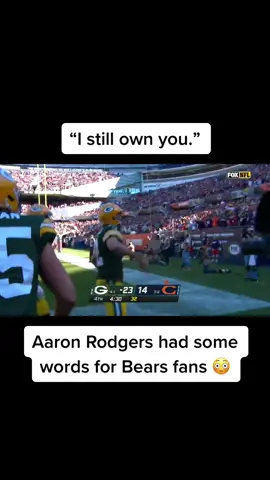 Aaron Rodgers had some words for Bears fans #fyp #fypシ #fup #nfl #football #aaronrodgers #chicagobears #packers #yikes #OhNo #wow