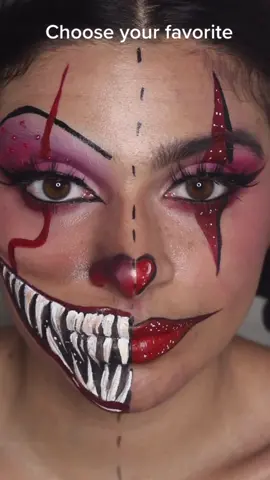 Choose your fighter: clown edition 🃏spooky vs clown glam ✨ @kcbeautyx17 #NoPlaceLikeNYXCosmetics #halloween #clownchallenge #nyxcosmetics