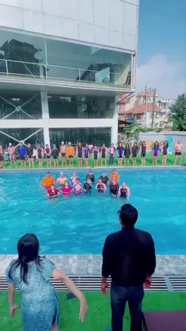 Sun goes down at Swimming Everyday #swimmingeverydaynepal #swimmingeveryday #swimmingclasseskathmandu #learntoswim #fyp #icandoit #adultswim